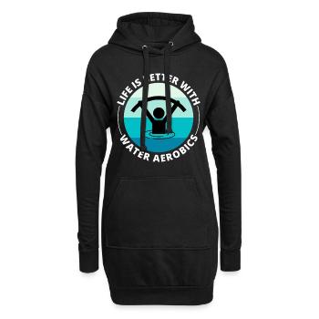 Wassergymnastik Aquatische Fitness Aqua Exercise - Hoodie-Kleid - Schwarz - Vorne