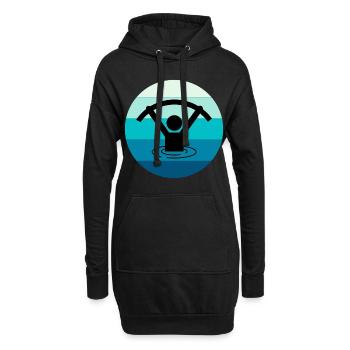 Wasser Aqua Aerobic Aquatic Fitness Schwimmbad - Hoodie-Kleid - Schwarz - Vorne