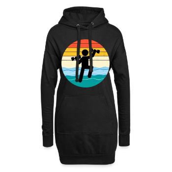 Aquagym Aquatique Fitness Aquatique Vintage Rétro - Sweat-shirt à capuche long Femme - noir - Devant