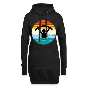 Wasser Aqua Aerobic Aquatic Fitness Vintage Retro - Hoodie-Kleid - Schwarz - Vorne