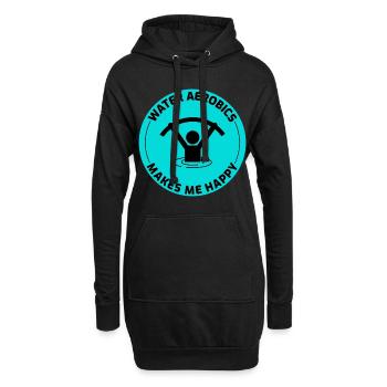 Wassergymnastik Aquafitness Aqua Exercise - Hoodie-Kleid - Schwarz - Vorne
