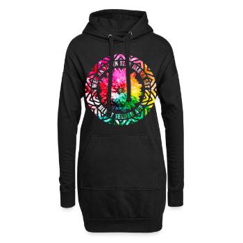 Wer anderen eine Blume sät, blüht selber auf! - Hoodie-Kleid - Schwarz - Vorne