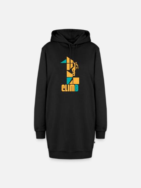 Climb-Logo - Hoodie-Kleid - Schwarz