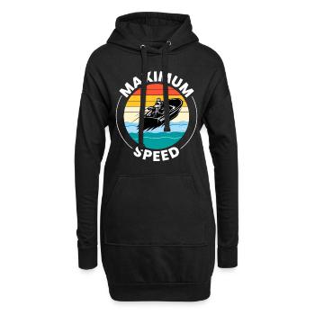 Wasserflugzeug Boot Rennen Motorboot Schnellboot Rennen - Hoodie-Kleid - Schwarz - Vorne