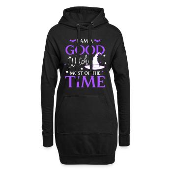 Magie d’Halloween des sorcières - Sweat-shirt à capuche long Femme - noir - Devant