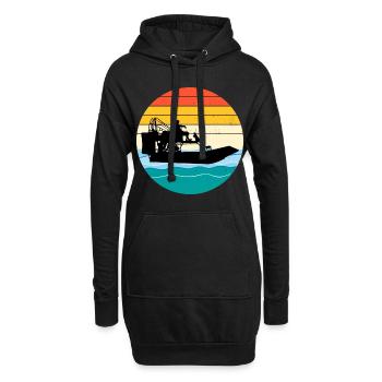 Vintage Rétro Airboat Fanboat Airboating Planeboat - Sweat-shirt à capuche long Femme - noir - Devant