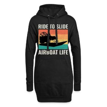 Airboat Fanboot Airboating Vintage Retro - Hoodie-Kleid - Schwarz - Vorne