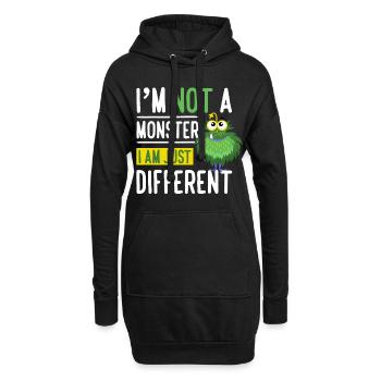 Monster Familie Große Schwester - Hoodie-Kleid - Schwarz - Vorne