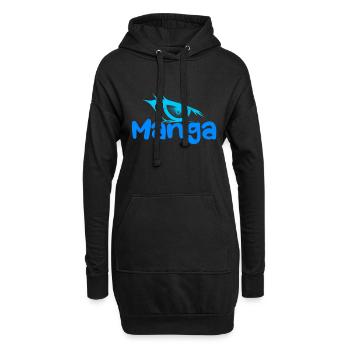 Logo manga oeil bleu clair & foncé - Sweat-shirt à capuche long Femme - noir - Devant
