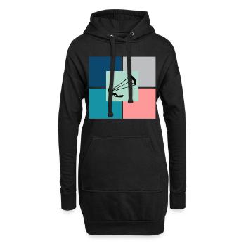Kitesurfen Kitesurfen Kiteboarding Kiteboarder - Hoodie-Kleid - Schwarz - Vorne
