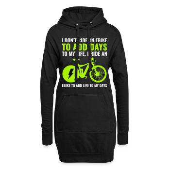E-Bike Vélo électrique Vélo Cyclisme Biker VTT - Sweat-shirt à capuche long Femme - noir - Devant