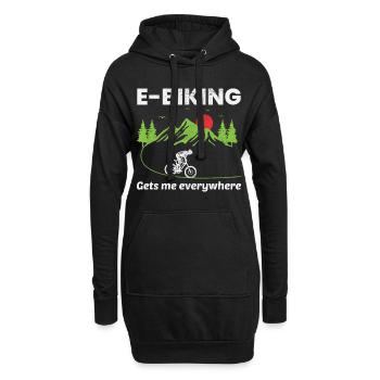 E-Bike Vélo électrique Vélo Cyclisme Biker VTT - Sweat-shirt à capuche long Femme - noir - Devant