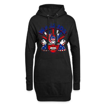Un beau guerrier samouraï avec un design de drapeau américain - Sweat-shirt à capuche long Femme - noir - Devant