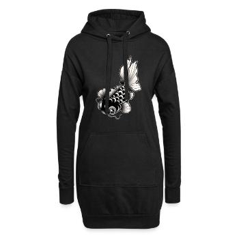 Fischstil Tattoo / Tattoo Kunst - Hoodie-Kleid - Schwarz - Vorne