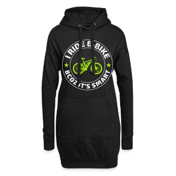 E-Bike Elektro-Fahrrad E-Radfahrer Fahrradfahrer - Hoodie-Kleid - Schwarz - Vorne