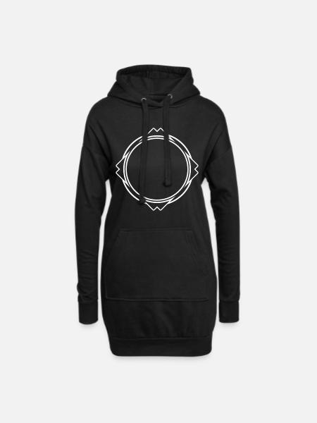 Cool frame in black with corners - Hoodie Dress - black