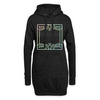 Ornements colorés dans le trait de ligne du cadre - Sweat-shirt à capuche long Femme - noir - Devant