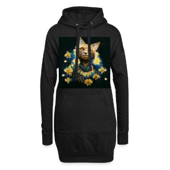 Chat - Ange - Transformation - Sweat-shirt à capuche long Femme - noir - Devant