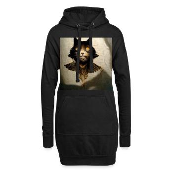 Chat - Ange - Transformation - Sweat-shirt à capuche long Femme - noir - Devant