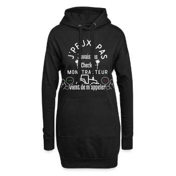J'AVAIS pas Checké Mon Tracteur m'appelle - Sweat-shirt à capuche long Femme - noir - Devant