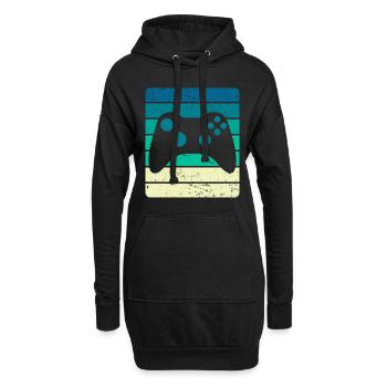 Contrôleur de jeu Vintage Sunset - Sweat-shirt à capuche long Femme - noir - Devant