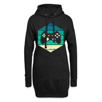 Contrôleur de jeu Video Gamer Vintage Sunset - Sweat-shirt à capuche long Femme - noir - Devant