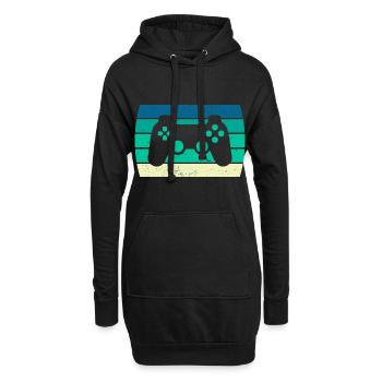 Video Game Controller Sunset - Hoodie Dress - black - Front