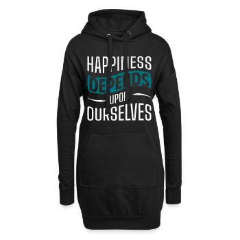 Cloverleaf Joie Amour Optimisme - Sweat-shirt à capuche long Femme - noir - Devant