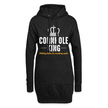 Cornhole Bean Bag Toss Outdoor Lawn Spiel lustig - Hoodie-Kleid - Schwarz - Vorne