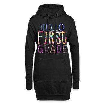Bonjour Première année Rainbow Girls Boys Équipe d’enseignants - Sweat-shirt à capuche long Femme - noir - Devant
