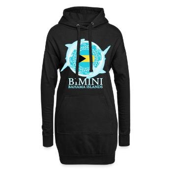 Caribbean Reef Shark Bimini Bahamas Drapeau - Sweat-shirt à capuche long Femme - noir - Devant