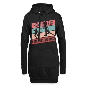 Sport Duel Fighter Sports Escrime - Sweat-shirt à capuche long Femme - noir - Devant