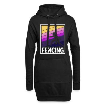 Fechtsport Degenkampf Fechterin Kampfsport - Hoodie-Kleid - Schwarz - Vorne