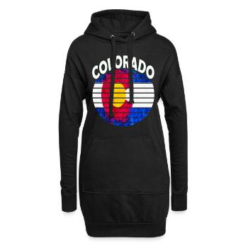 Colorado Retro Vintage Colorado Transplant - Hoodie-Kleid - Schwarz - Vorne