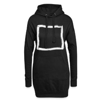 Lignes de cadre de contour de pinceau blanc - Sweat-shirt à capuche long Femme - noir - Devant