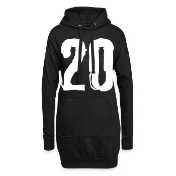 20 Zahl Trikot - Hoodie-Kleid - Schwarz - Vorne
