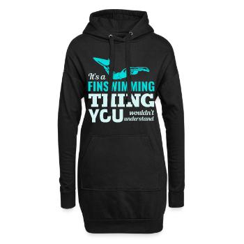 Natation Natation Natation Natation Sports nautiques - Sweat-shirt à capuche long Femme - noir - Devant