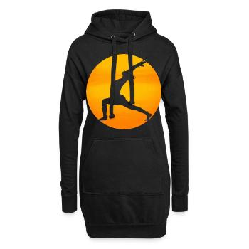 yoga fente soleil - Sweat-shirt à capuche long Femme - noir - Devant