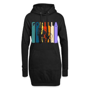 Gorilla Banane Schimpanse - Hoodie-Kleid - Schwarz - Vorne