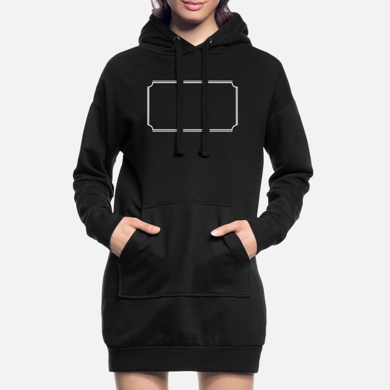Angular frame in white basic text Hoodie Dress