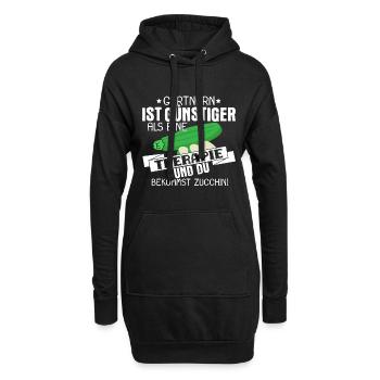 Gärtnern ist günstiger als eine Therapie Geschenk - Hoodie-Kleid - Schwarz - Vorne