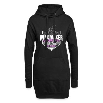 Wein Weinanbau Weinverkauf Reben Winzer - Hoodie-Kleid - Schwarz - Vorne