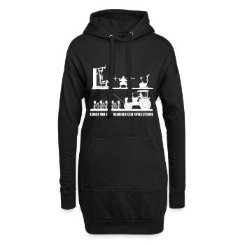 Gartenarbeit lustig Muskeltraining Spruch gärtnern - Hoodie-Kleid - Schwarz - Vorne
