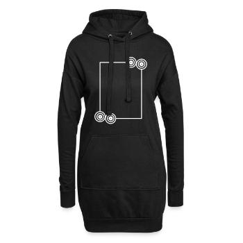 Texte de base de cadre blanc allongé - Sweat-shirt à capuche long Femme - noir - Devant