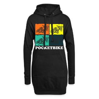 Motocross Cool Motorradfahrer Matsch - Hoodie-Kleid - Schwarz - Vorne
