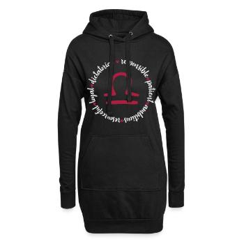 Waage Stern - Hoodie-Kleid - Schwarz - Vorne