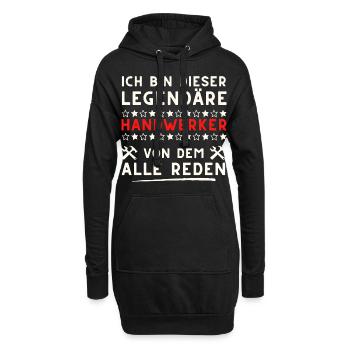legendäre handwerker spruch geschenk idee - Hoodie-Kleid - Schwarz - Vorne