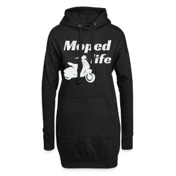 Roller Fahrer Scootering Motorrad Moped Bike - Hoodie-Kleid - Schwarz - Vorne