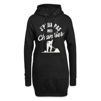 J'peux pas j'ai chantier - Sweat-shirt à capuche long Femme - noir - Devant