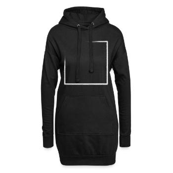 Grand cadre rectangulaire patiné - Sweat-shirt à capuche long Femme - noir - Devant